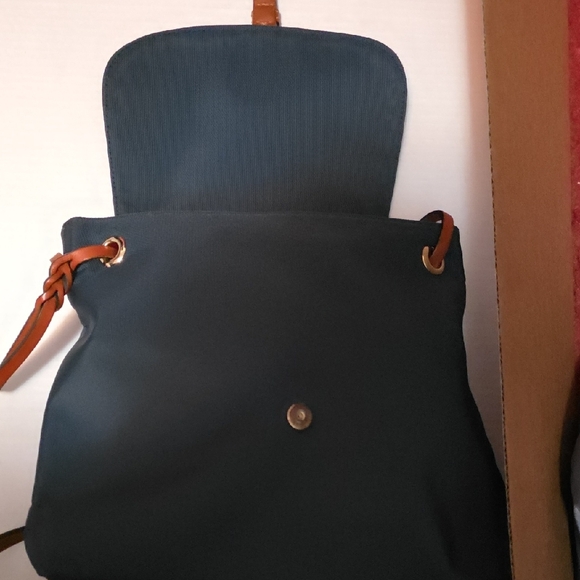 Dooney & Bourke Navy and Brown Backpack - Picture 5 of 7